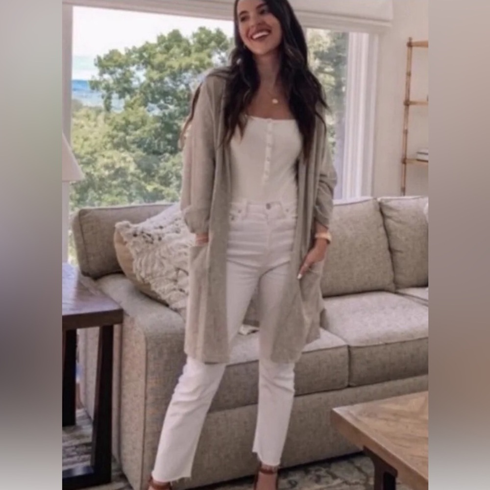 Anthropologie DONNI Revolve Beige Cardigan Topper